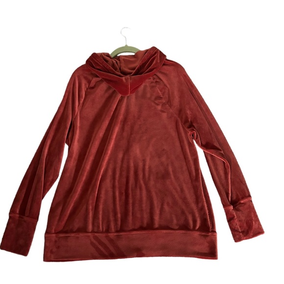 Offline by Aerie Burnt Orange Velor Full Zip Up Hoodie, Size Medium - Picture 2 of 6